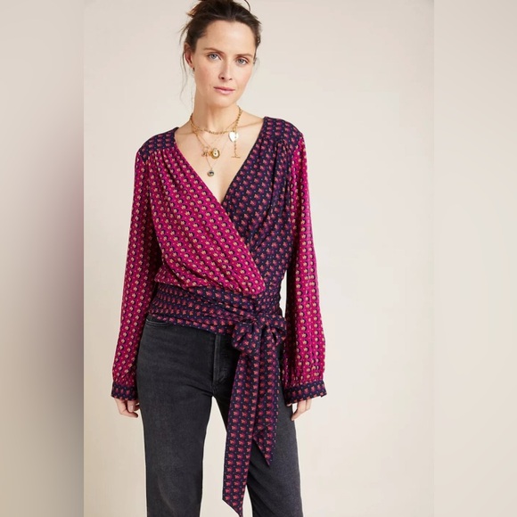 Maeve Tops - Anthropologie Maeve Lisa Puff-Sleeved Blouse size 6